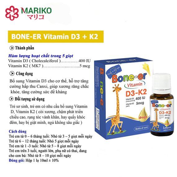 Bone-er nhỏ giọt bổ sung Vitamin cho trẻ