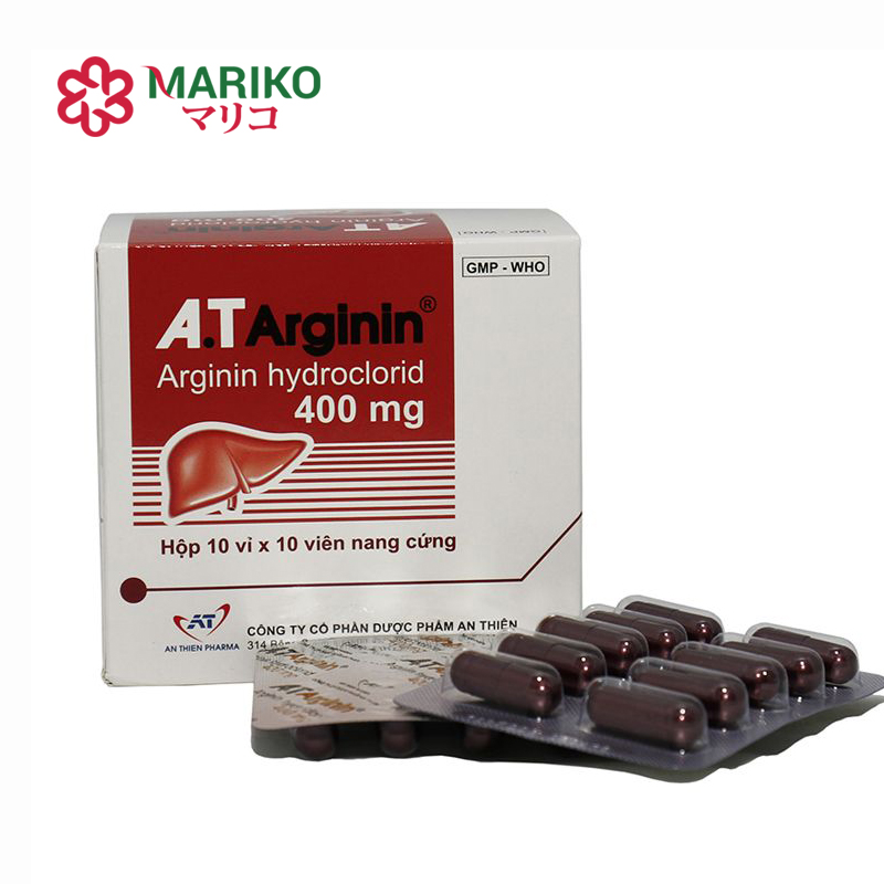 AT Arginin 400mg - Hỗ trợ chức năng gan - Nhà thuốc Mariko
